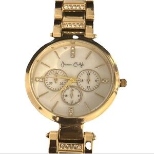 Jessica Carlyle Watch Women Case Rhinestone Gold Tone Metal Alloy Blingy Band